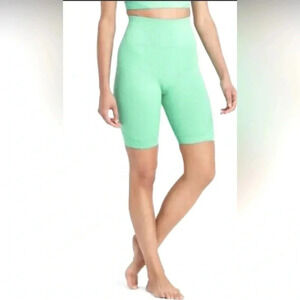 JoyLab Women's High-Rise Seamless Bike Shorts 7" Green Size Medium Athletic
